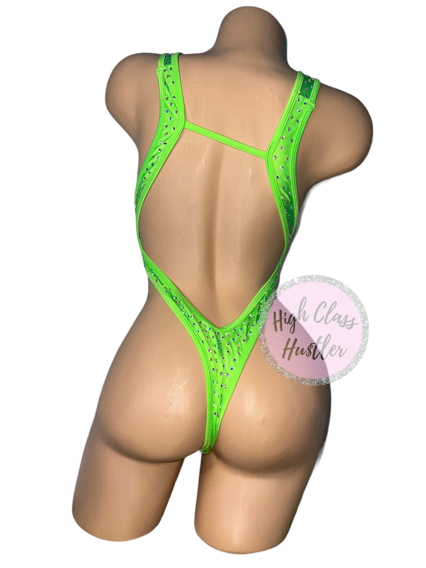 Neon Green Front Tie One Piece