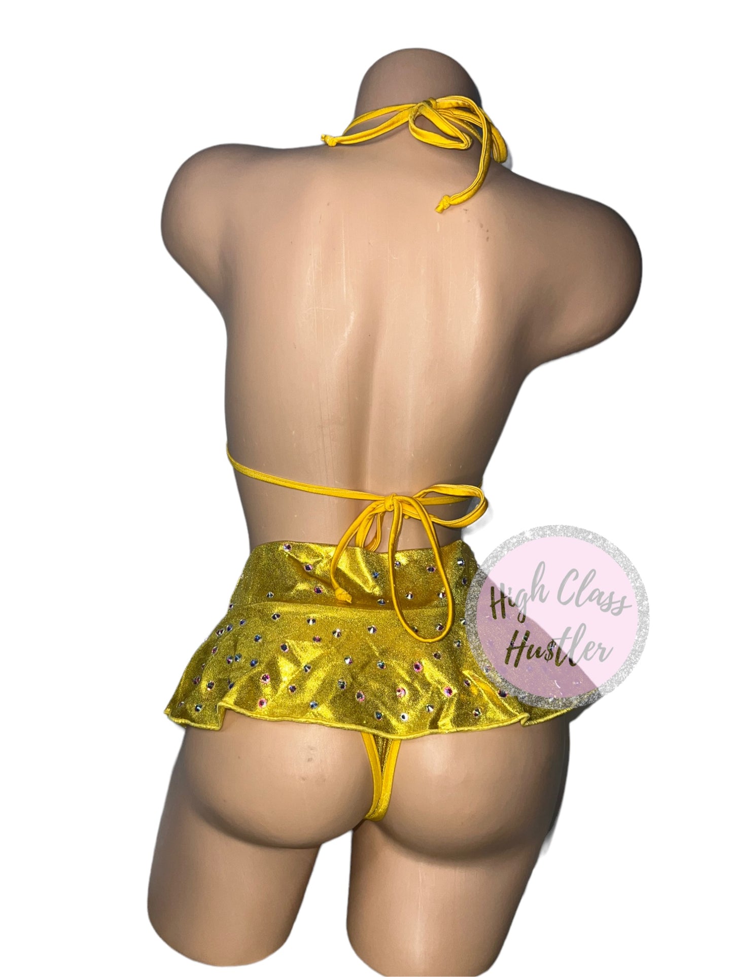 Yellow Mini Skirt Set