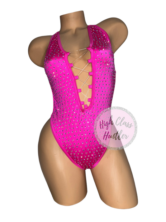 Fuchsia Backless One Piece